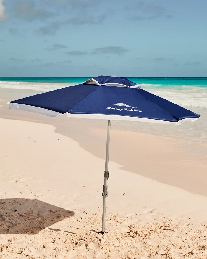 Beach umbrella Sand blue for rent on Bonaire